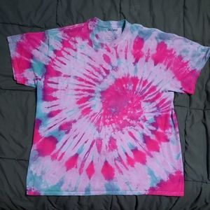 Gildan Handmade spiral cotton tie dye t-shirt
